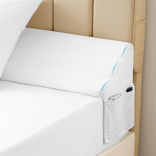 MEGCXIT Queen Bed Wedge Pillow for Headboard 60x10x6 Bed Gap Filler Queen Headboard Pillow Pillow Wedge for Headboard Gap AntiSlip Gap Pillow for Headboards AirLayer White - Image 2