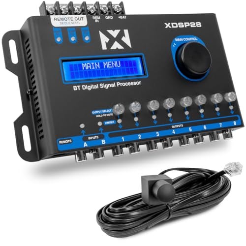 NVX XDSP28 8-Channel X-Series 15 Band Parametric EQ Digital Signal Processor (DSP) with LCD Display, Built-in Bluetooth and Remote Level Controller - Image 1