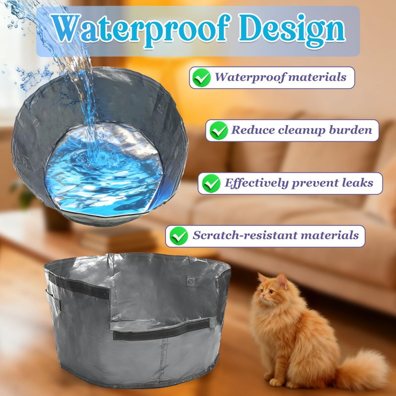 Purifylogix 6PCS Cat Litter Box Liners for Hidden Cat Litter Box, Leakproof Waterproof Non-Slip Liner Compatible with Secret Round Boxes, Reusable & Washable, Scratch-Resistant, Machine Washable - Image 4
