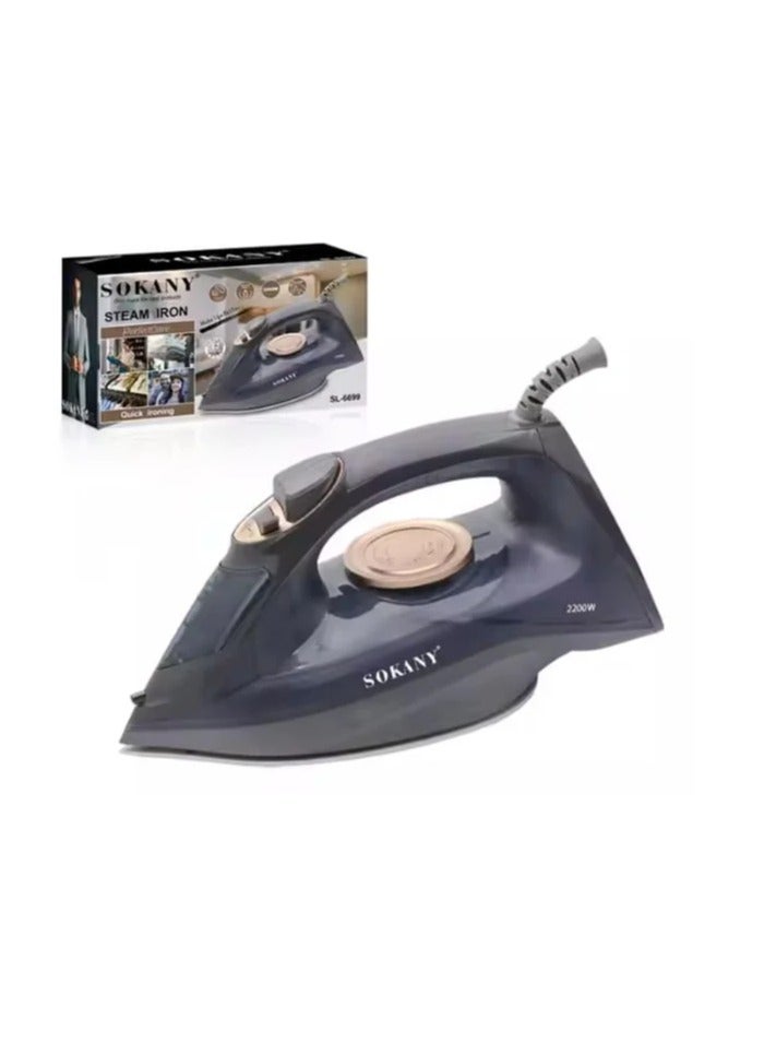 sokany Sokany Steam Iron, 2200 Watt, Black - SL-6699 - Image 1