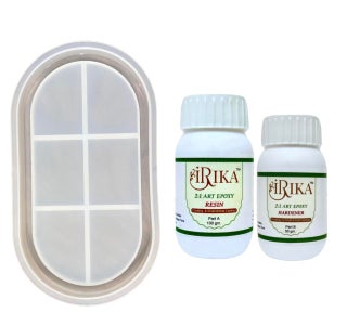 Irika art and craft resin 150 gm 21 ratio with pack of 1 oval plate mouldresin artmouldresin kitnon toxic resinclear resinoval tray moldcombo kit - pzsku/Z7A44CD2B894096215878Z/45/1748264980/93ad69d5-e4d4-472f-81ec-baefd6841c2a