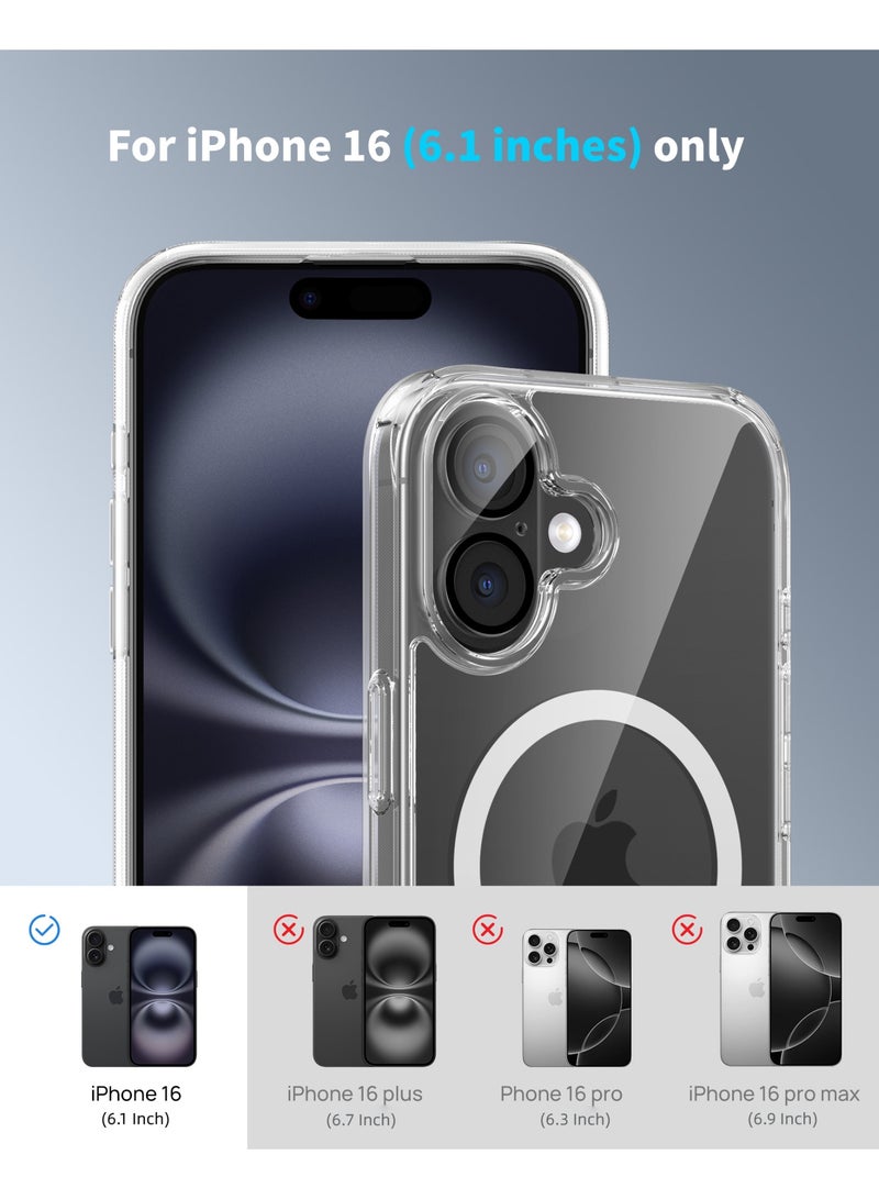 SODI iPhone 16 6.1-inch 3-in-1 all-round protection set | MagSafe compatible | Hybrid protection crystal clear hard back cover | | Anti-yellowing | Suitable for Apple iPhone 16 6.1-inch transparent protective case (1+1+1 piece) - Image 4