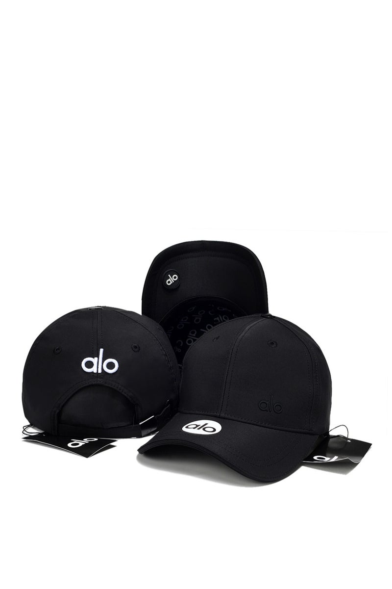 alo Alo Cap: Black, Contrast Logo & Brand Detailing
