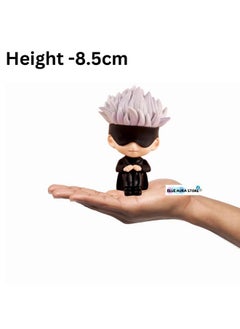 Blue Aura Blue Aura Jujutsu Kaisen Gojo Action Figure Height - 8.5cm PVC Multicolour Figurine | Gojo Mask Sitting Mini  - Image 2