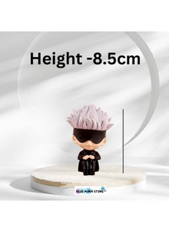 Blue Aura Blue Aura Jujutsu Kaisen Gojo Action Figure Height - 8.5cm PVC Multicolour Figurine | Gojo Mask Sitting Mini  - Image 4