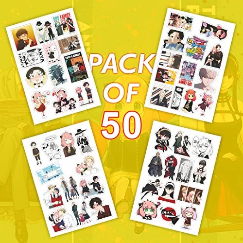CodersParadise Spy Anime Sticker Pack (50 PCS) | Waterproof Aesthetic Vinyl Stickers for Laptop, Journal, Scrapbook, Helmet, Guitar & Mobile Case | Residue-Free & Self-Adhesive - Image 4