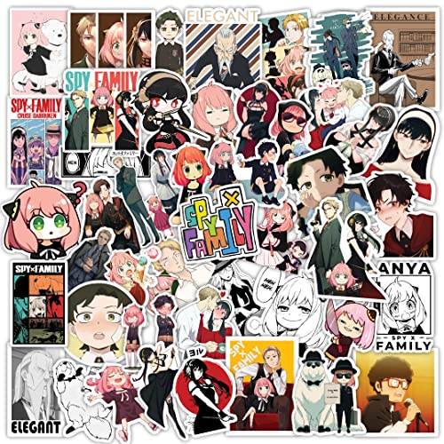 CodersParadise Spy Anime Sticker Pack (50 PCS) | Waterproof Aesthetic Vinyl Stickers for Laptop, Journal, Scrapbook, Helmet, Guitar & Mobile Case | Residue-Free & Self-Adhesive - Image 1