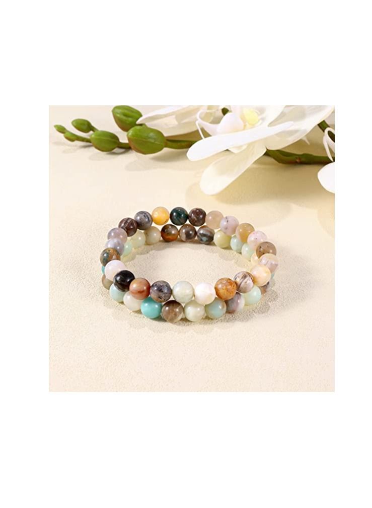 Natural Gem Semi Precious Reiki Healing Crystals Handmade 8mm Round Beads Stretch Bracelet - Image 4