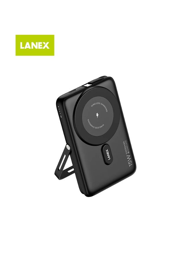 لانيكس بنك طاقة لاسلكي Lanex Magsafe بسعة 10000 مللي أمبير/ساعة، أسود - N29 - Image 3