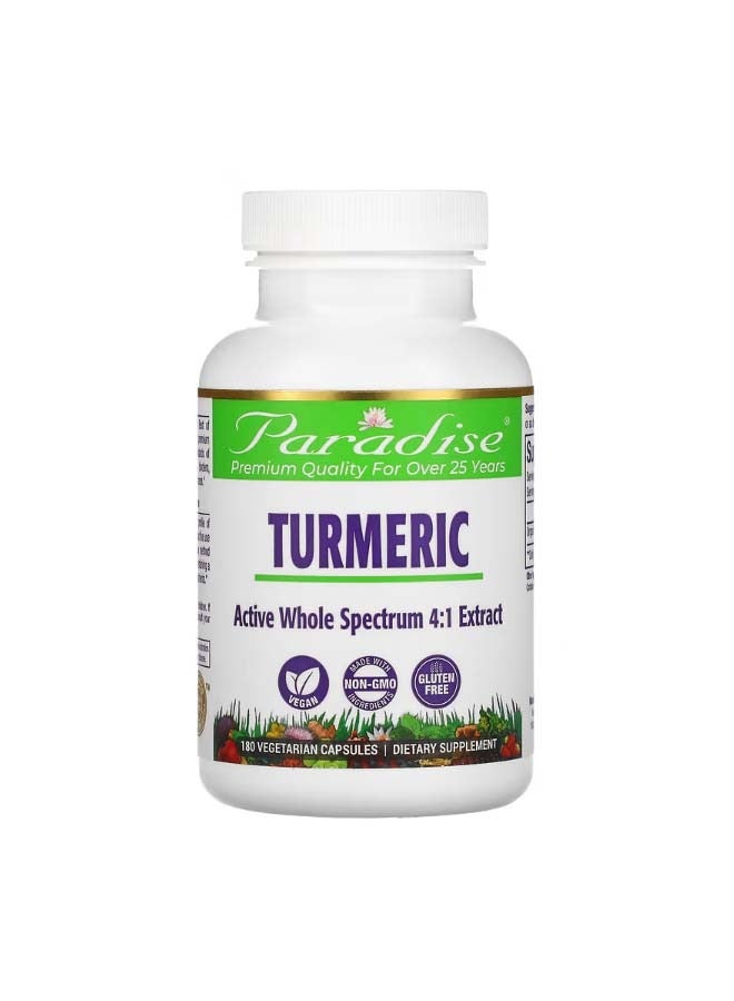 بارادايس هيربس Turmeric 180 Vegetarian Capsules - Image 1