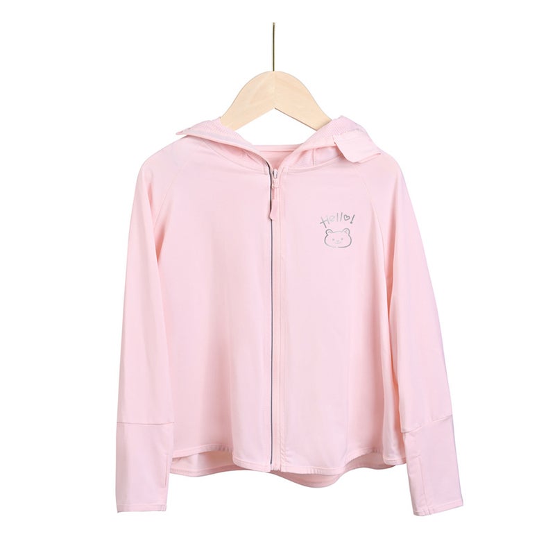 Childrens Sunscreen Clothing Summer Breathable UV Protection Sunscreen Shawl Cute Cartoon Baby Sunscreen Coat Solid pink