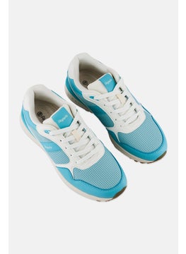Algspar Women Brand Logo Lace Up Casual Shoes, Mint Green  - Image 3
