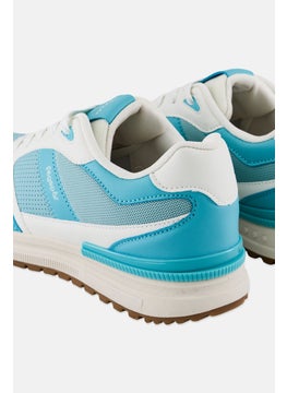 Algspar Women Brand Logo Lace Up Casual Shoes, Mint Green  - Image 4
