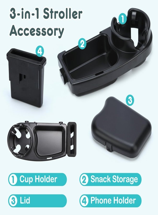 OGNWFUNK Stroller Snack Tray Compatible with Joie, 3-in-1 Snack Tray with Lid and Stroller Cup Holder, Detachable Non-Slip Design, Durable ABS Stroller Accessories for Baby Travel - Image 5