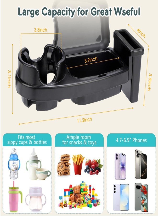 OGNWFUNK Stroller Snack Tray Compatible with Joie, 3-in-1 Snack Tray with Lid and Stroller Cup Holder, Detachable Non-Slip Design, Durable ABS Stroller Accessories for Baby Travel - Image 2