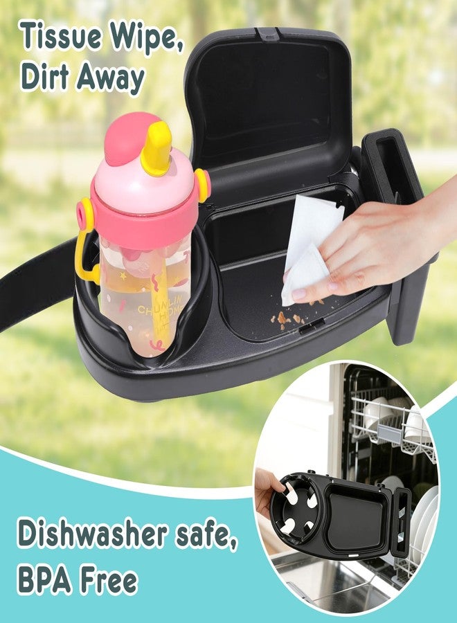 OGNWFUNK Stroller Snack Tray Compatible with Joie, 3-in-1 Snack Tray with Lid and Stroller Cup Holder, Detachable Non-Slip Design, Durable ABS Stroller Accessories for Baby Travel - Image 4