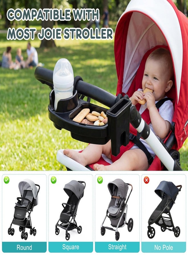 OGNWFUNK Stroller Snack Tray Compatible with Joie, 3-in-1 Snack Tray with Lid and Stroller Cup Holder, Detachable Non-Slip Design, Durable ABS Stroller Accessories for Baby Travel - Image 3
