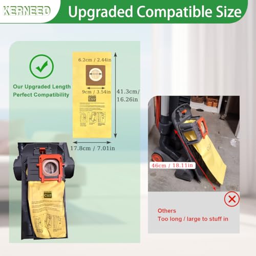 Kerneed 12 Pack AH10243 Vacuum Bags for Hoover Commercial Hushtone CU2 Upright Cleaners CH54013 CH54015 CH54113 CH54115#Part AH10243 - Image 3