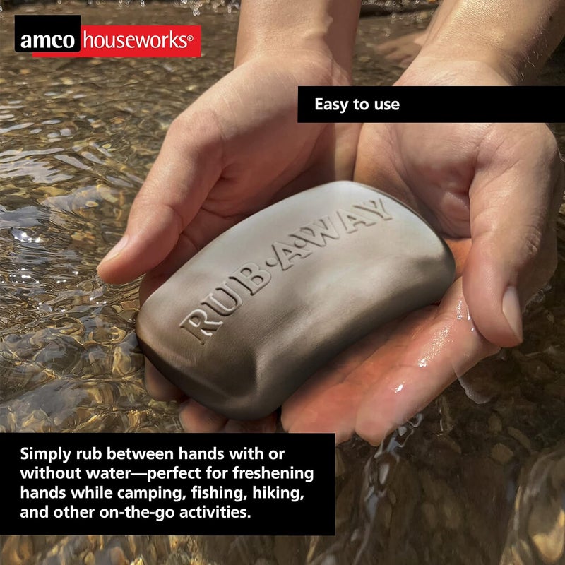 Amco Rub Away Bar, Stainless Steel Odor Absorber (4" x 2.25") - Dishwasher Safe Kitchen & Outdoor Essential for Garlic, Onion, Fishing, Hiking Odors - Natural Odor Remover (Pack of 2) - Image 3