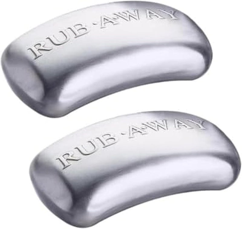 Amco Rub Away Bar, Stainless Steel Odor Absorber (4" x 2.25") - Dishwasher Safe Kitchen & Outdoor Essential for Garlic, Onion, Fishing, Hiking Odors - Natural Odor Remover (Pack of 2) - Image 1