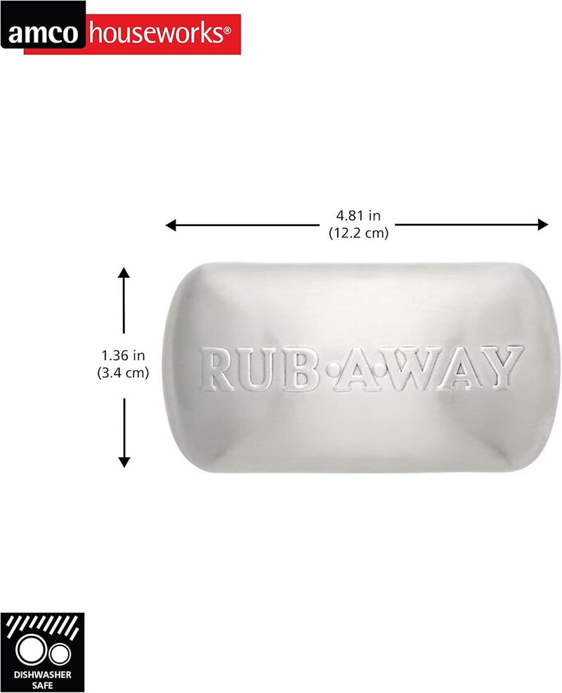 Amco Rub Away Bar, Stainless Steel Odor Absorber (4" x 2.25") - Dishwasher Safe Kitchen & Outdoor Essential for Garlic, Onion, Fishing, Hiking Odors - Natural Odor Remover (Pack of 2) - Image 2