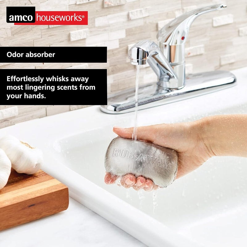 Amco Rub Away Bar, Stainless Steel Odor Absorber (4" x 2.25") - Dishwasher Safe Kitchen & Outdoor Essential for Garlic, Onion, Fishing, Hiking Odors - Natural Odor Remover (Pack of 2) - Image 4