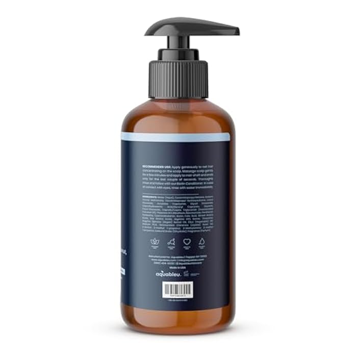 Aquableu Biotin Shampoo – Natural Thickening & Volumizing For Thicker Fuller Hair - Infused With Coconut Oil, Keratin, Argan & Jojoba Oil - Awapuhi Fragrance - No Sulfates or Parabens - 16oz - Image 2