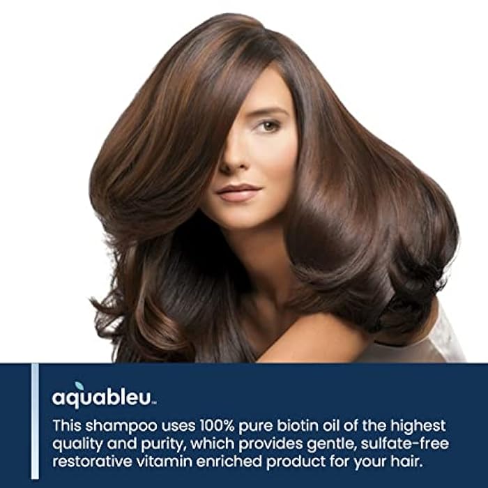 Aquableu Biotin Shampoo – Natural Thickening & Volumizing For Thicker Fuller Hair - Infused With Coconut Oil, Keratin, Argan & Jojoba Oil - Awapuhi Fragrance - No Sulfates or Parabens - 16oz - Image 4