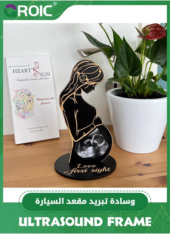 GROIC إطارات الموجات فوق الصوتية أفكار هدايا الحمل، هدايا للنساء الحوامل الأمهات المنتظرات، هدايا لزوجة حامل إطار السونوجرام، هدايا فريدة للآباء المنتظرين، هدايا للأم الحامل - أسود  - Image 4