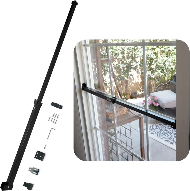 Security Man Sliding Door Security Bar-Child Proof Sliding Door Lock Bar with Anti Lift Lock - Fits Most Doors & Windows - Adjustable Patio Door Security Bar (18.75"- 51.1") Black - Image 1