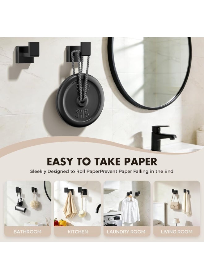 5-Pieces Matte Black Bathroom Hardware Accessories Set, SUS304 Stainless Steel Bath Towel Bar Set, Towel Racks for Bathroom Wall Mounted. - Image 3