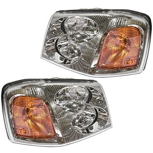 TRQ Driver & Passenger Side Headlight Assembly Set Headlights Driver & Passenger Side Compatible with 2002-2009 GMC Envoy 2002-2006 Envoy XL 2004-2005 Envoy XUV GM2502220 GM2503220 - Image 1