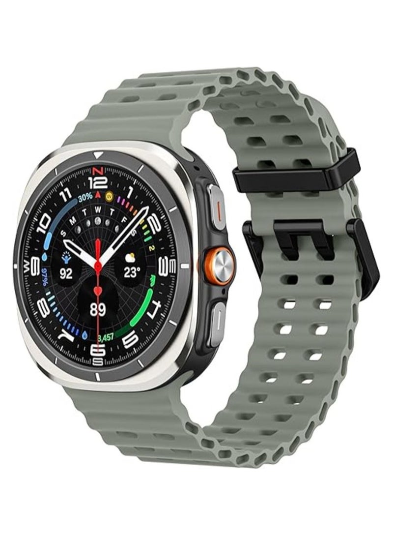 Rugged Band Compatible with Samsung Galaxy Watch 7 Ultra Band 47mm, Soft Silicone Sport Waterproof Strap Marine Bands for Galaxy Watch Ultra 2024 for Men & Women - Image 1