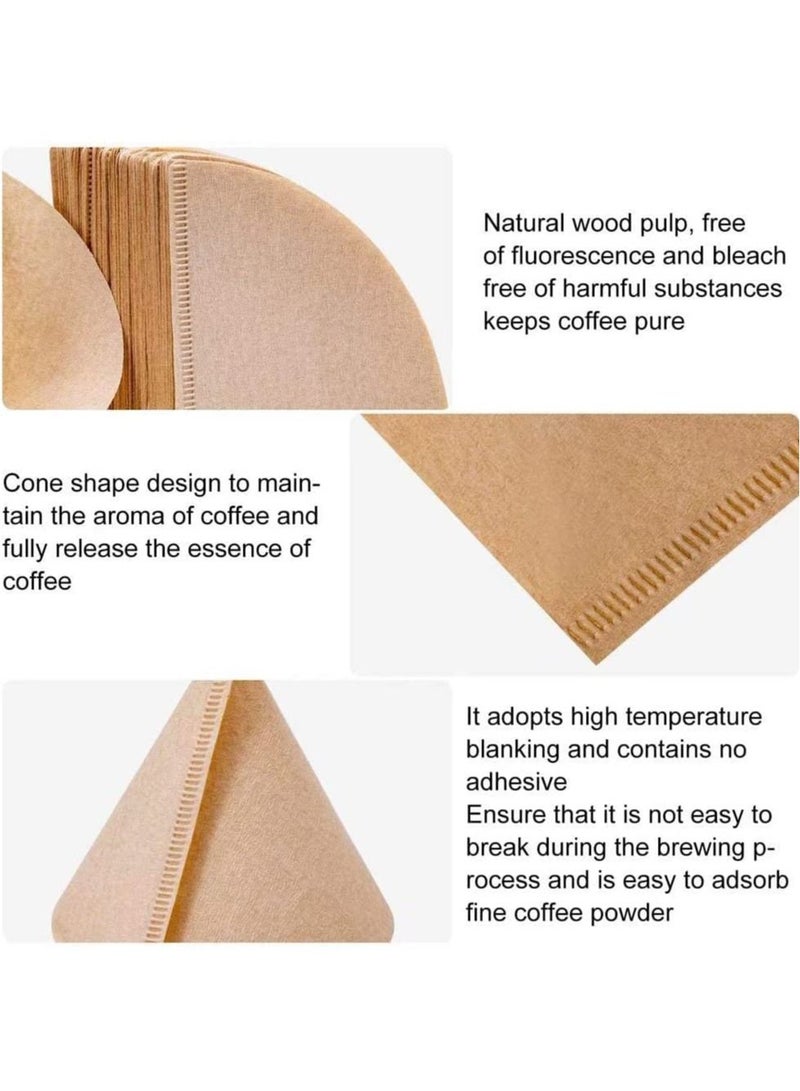 Arabest Conical Coffee Filters, 100pcs 2-4 Cups Conical Natural Paper Coffee Filters, V60 Filter 02 For Pour In Coffee Drippers & Coffee Makers (Wood Color) - Image 5