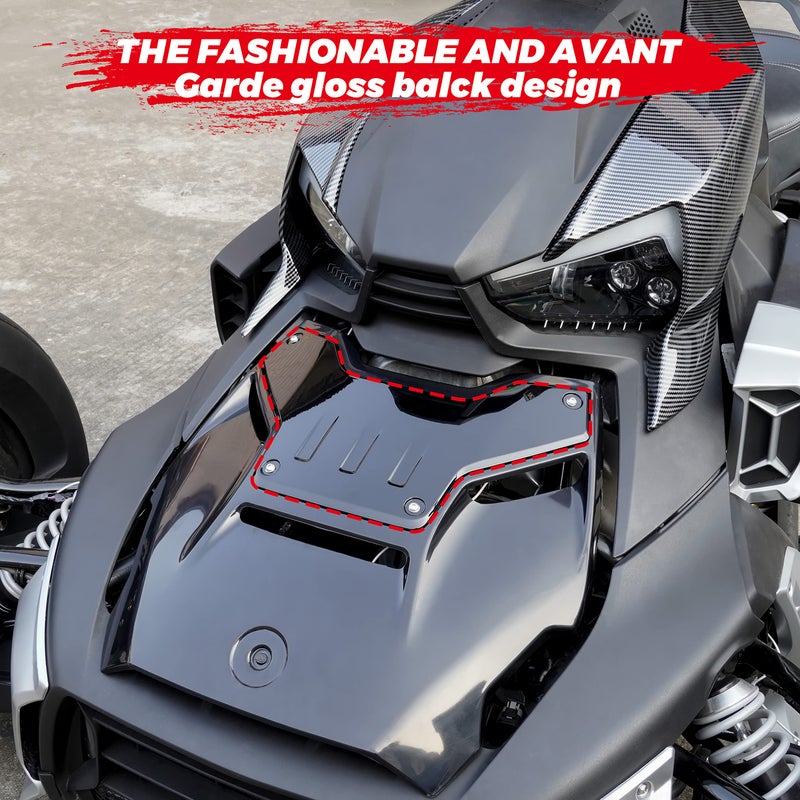 SAUTVS Black Classic Hood Accent Panel for Can-Am Ryker, Vertical Stripe Style Black Hood Accent for Can-Am Ryker 600 900 Sport & Rally Edition All Models 2019-2025 Accessories - Image 2
