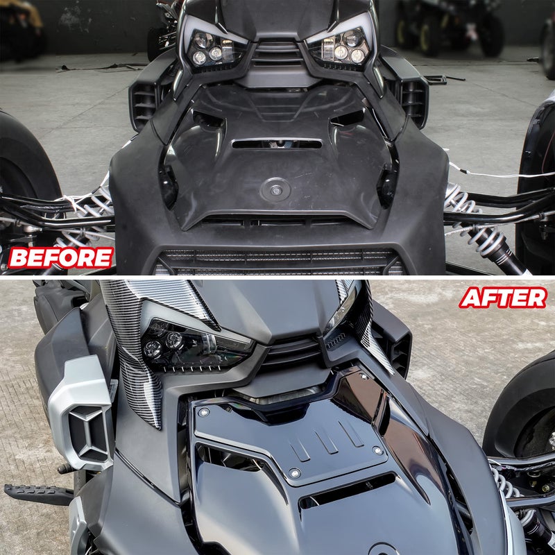 SAUTVS Black Classic Hood Accent Panel for Can-Am Ryker, Vertical Stripe Style Black Hood Accent for Can-Am Ryker 600 900 Sport & Rally Edition All Models 2019-2025 Accessories - Image 5