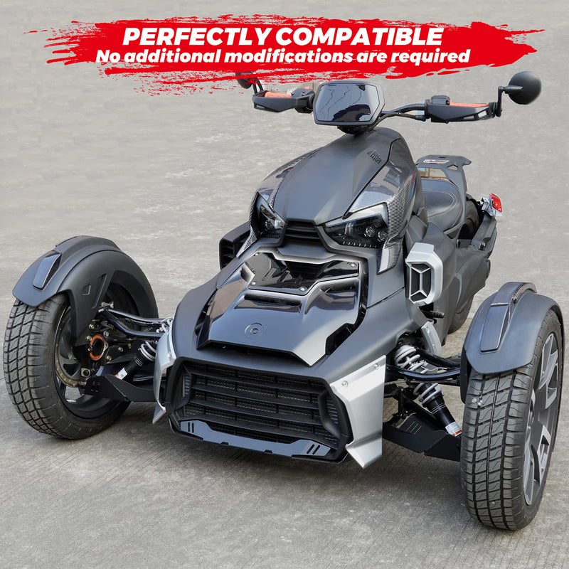 SAUTVS Black Classic Hood Accent Panel for Can-Am Ryker, Vertical Stripe Style Black Hood Accent for Can-Am Ryker 600 900 Sport & Rally Edition All Models 2019-2025 Accessories - Image 4