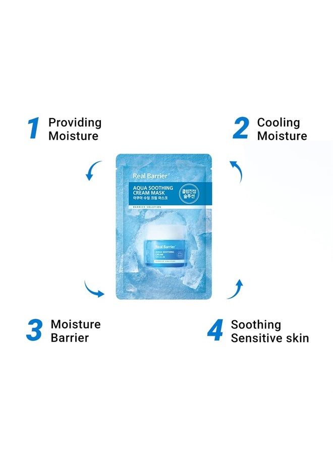 Real Barrier Aqua Soothing Gel Cream Face Mask for Sensitive Dehydrated Oily Skin, 10ea, Korean Cotton Gauze Sheet Mask with 8 Hyaluronic Acids, Cooling, Soothing, Hydrating, Moisturizing - Image 2