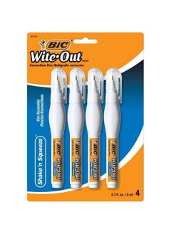 Bic Witeout Shake Squeeze Correction Pen 8 Ml White 4 Count (Wosqpp418) 3 Pack  - Image 2