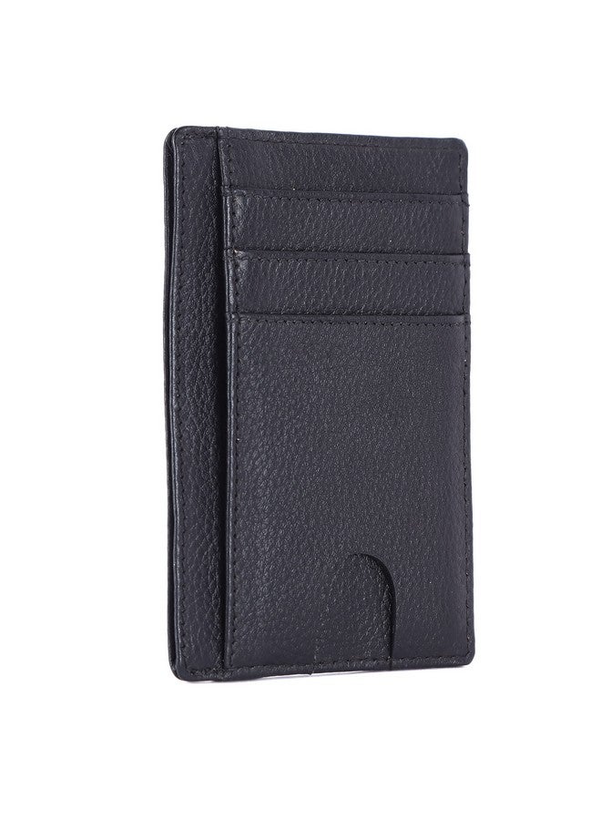  هاموندز فلاي كاتشر حامل بطاقات من الجلد الأصلي HAMMONDS FLYCATCHER للرجال، حامل بطاقات ائتمان، محفظة بطاقات ائتمان رفيعة ثنائية الطي محمية بتقنية RFID للرجال مع 6 فتحات للبطاقات وفتحة واحدة للعملات المعدنية وزر كبس معدني، أسود - Image 1