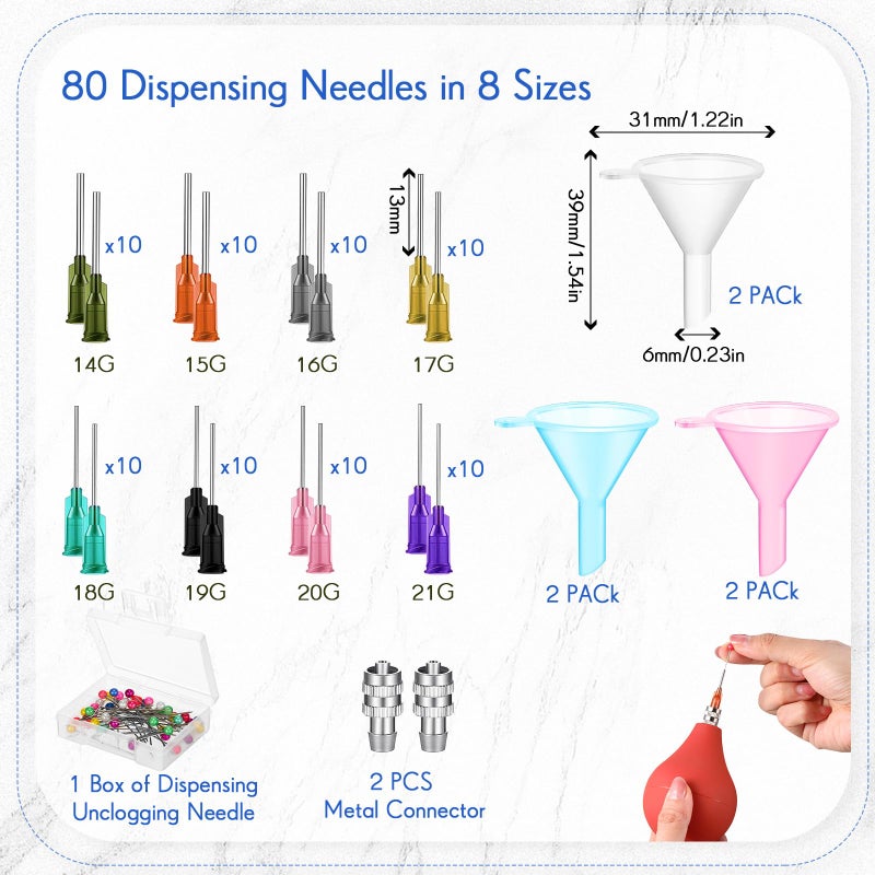Generic Dandat 150 Pcs Ceramic Precision Applicator Pottery Tools Supplies 3 Ounce 1 Ounce Clay Tools Set Precision Tips Applicator for Pottery Bottles Glaze 8 Pcs Slip Trailing Pottery Glaze Squeeze Bottles  - Image 2