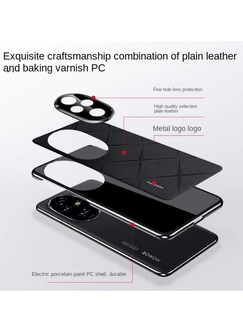 general Case Compatible with Deluxe Plain Leather Honor 200 Pro, Camera Lens Protection, Shock and Drop Protection Case, Hard Slim Case Compatible with Honor 200 Pro - Image 4