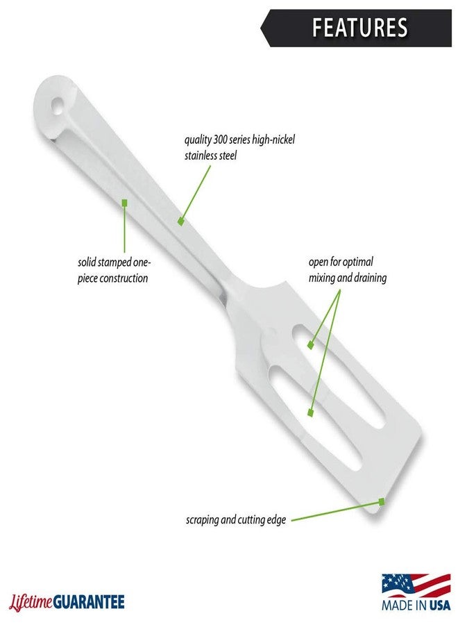 Rada Cutlery Serverspoon (R116), Slotted 3.5"x1.6" Stainless Steel Face, Made in USA - Image 2