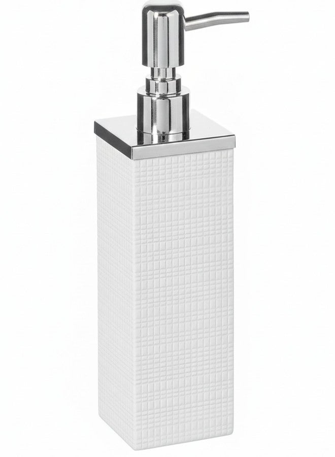Creative Scents Estella White Liquid Soap Dispenser for Bathroom - Decorative Hand Lotion Dispenser with Strong Pump for Vanity Countertop, Holds 8 Oz. - Image 1