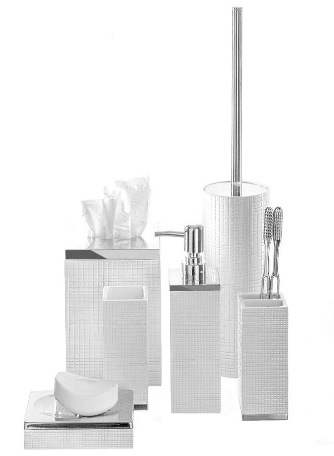 Creative Scents Estella White Liquid Soap Dispenser for Bathroom - Decorative Hand Lotion Dispenser with Strong Pump for Vanity Countertop, Holds 8 Oz. - Image 5