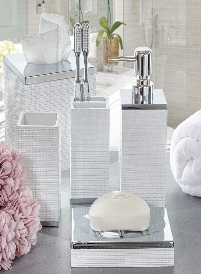 Creative Scents Estella White Liquid Soap Dispenser for Bathroom - Decorative Hand Lotion Dispenser with Strong Pump for Vanity Countertop, Holds 8 Oz. - Image 4