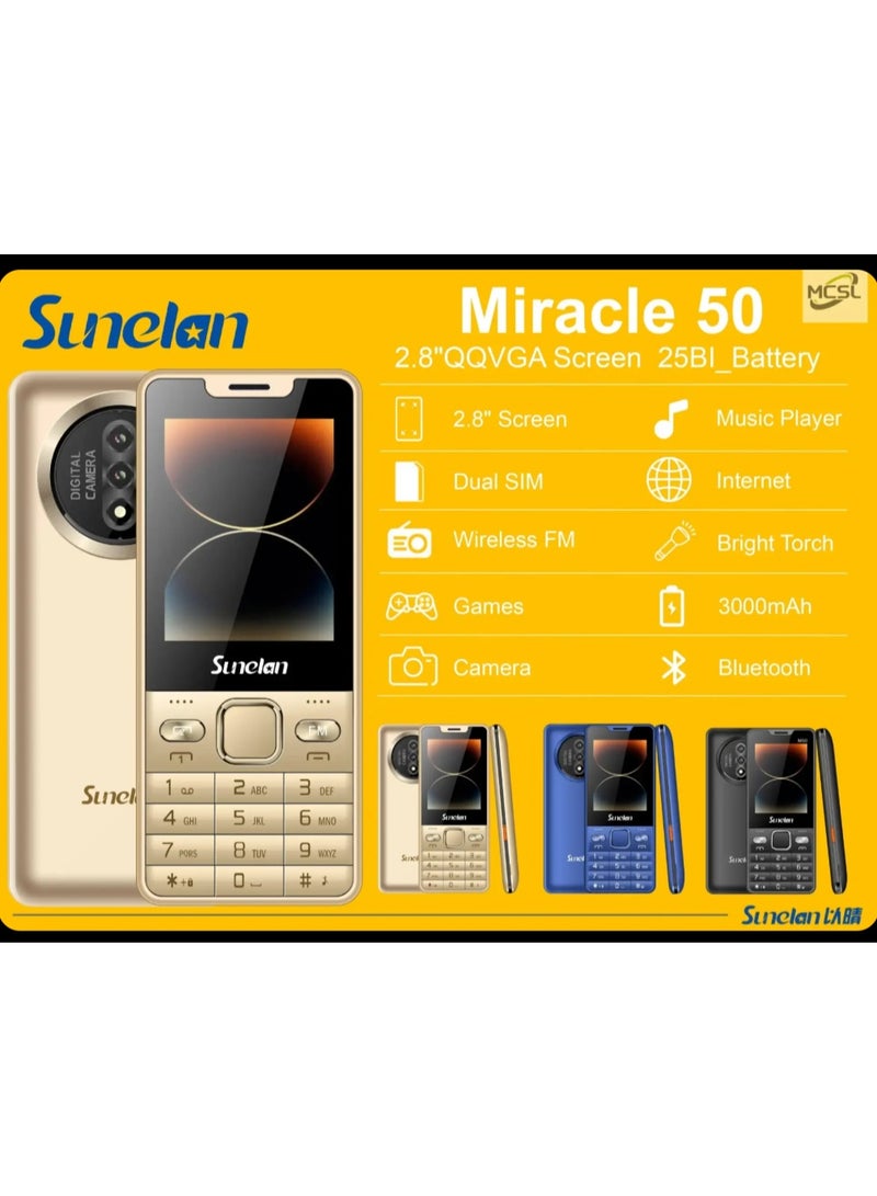  ‏سونيلان هاتف سونيلاين Miracle 50 ثنائي الشريحة ببطارية 3000 مللي أمبير اسود - Image 3