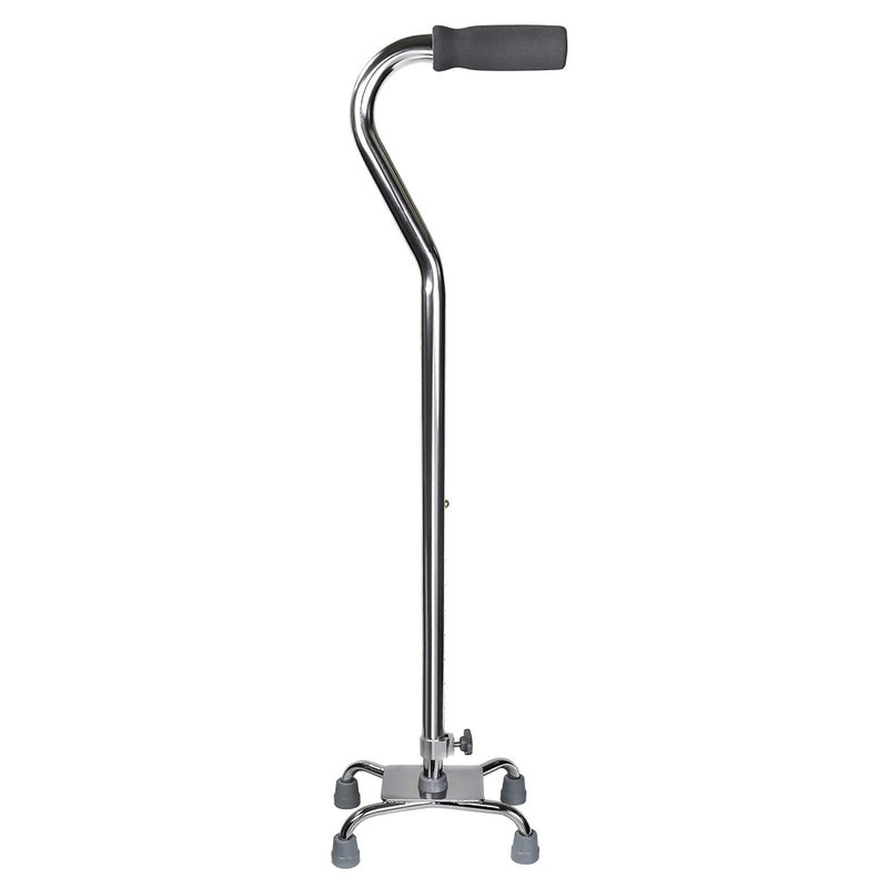 McKesson Quad Cane Padded Handle Steel Chrome Adjustable Height 30 in to 39 in Height 1 Count
