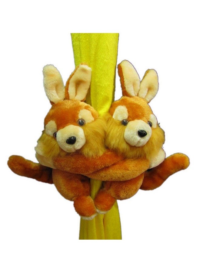 Tickles Tickles 2 Pcs Rabbit Soft Plush Toy Curtain Tiebacks Holder Clip for Children Living Room Decoration Accessories Window Curtain Decoration (Size: 20 cm Color: Brown) - Image 1