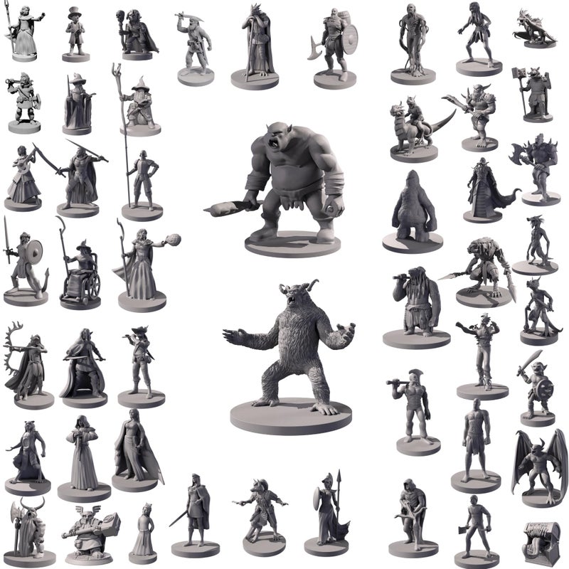 Path Gaming 50 Unique Miniatures Fantasy Tabletop RPG Figures for Dungeons and Dragons Pathfinder Roleplaying Games Bulk Unpainted Great for DD - Image 4